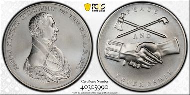 (2019) Medal James Monroe "1817" Silver Matte Finish MS69