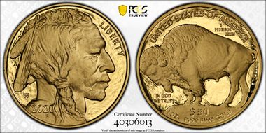 2020-W $50 American Buffalo  .9999 Fine Gold PR70DCAM