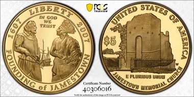 2007-W $5 Jamestown PR69DCAM
