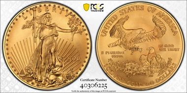 2020 $50 Gold Eagle MS69