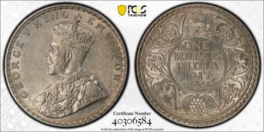 1917(B) Rupee SW-8.39 Prid-223 MS61