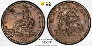 1873-S T$1 Trade XF45