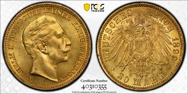 1899-A 20 Mk J-252 MS63+