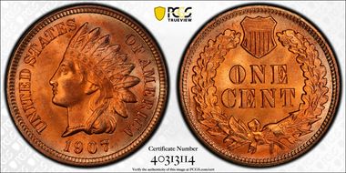 1907 1C MS67+ RD