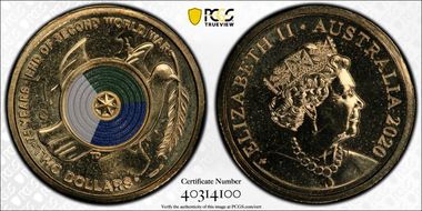 2020-C $2 75th Ann End of WWII Colorized MS66