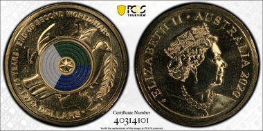 2020-C $2 75th Ann End of WWII Colorized MS68