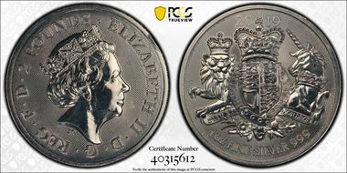 2019 £2 The Royal Arms MS63