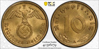 1938-A 10 Pfg J-364 MS65