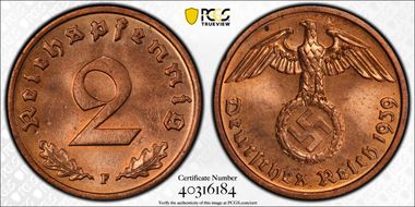 1939-F 2 Pfg J-362 MS64RB