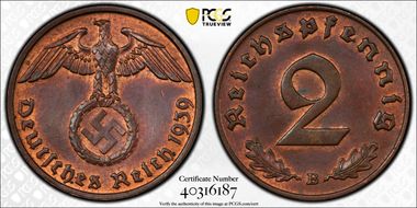 1939-B 2 Pfg J-362 MS64BN