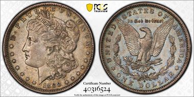 1888-O $1 VAM 5 Oval O XF45