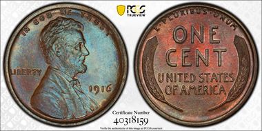 1916 1C MS66+ BN