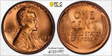 1957 1C MS66+ RD