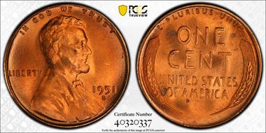 1951-S 1C MS67RD