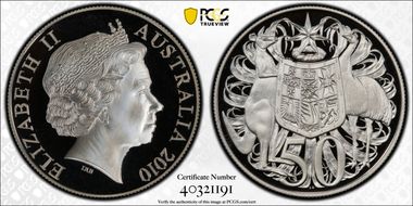 2010 50C Round Silver PR70DCAM