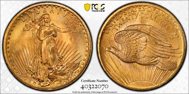 1907 $20 Saint-Gaudens MS66+