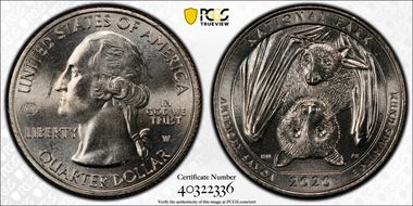 2020-W 25C American Samoa NP V75 MS65+