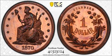 1870 $1 J-1010 PR66RB