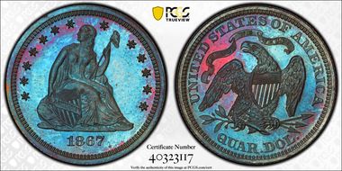 1867 25C J-590 PR65RB