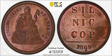 1869 10C J-717 PR64BN