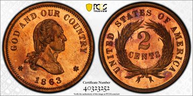 1863 2C J-310 PR66CAM