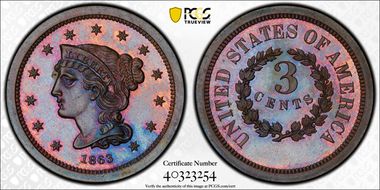 1863 3C Judd-319 Original PR66BN