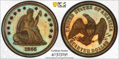1865 25C J-424 PR65BN