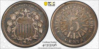 1866 5C J-497 PR65CAM