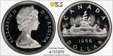 1966 S$1 Large Beads PR67DCAM