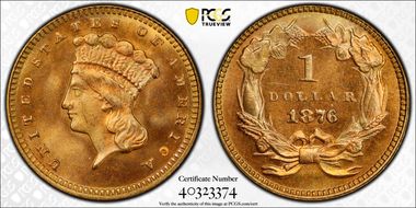 1876 G$1 MS67