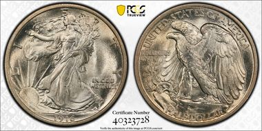 1916 50C MS66+ 