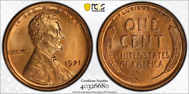 1921 1C MS65+ RD