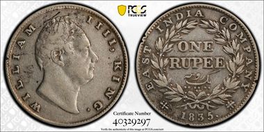 1835.(B) Rupee SW-1.47 ↑↑ N1