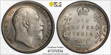 1907(C) Rupee SW-7.35 Prid-193 AU55