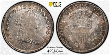 1807 50C Draped Bust AU58+
