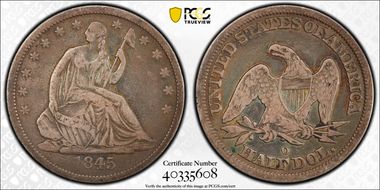 1845-O 50C WB-5 Large O Footless 1 VF20