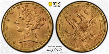 1885-S $5 MS64