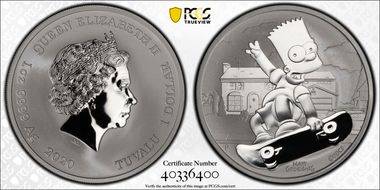 2020-P $1 Bart Simpson MS70