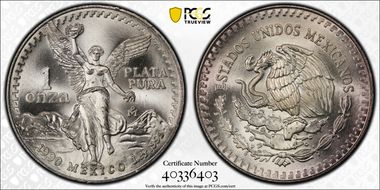 1990-Mo Onza Libertad Ag MS67