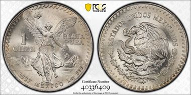 1987-Mo Onza Libertad Ag MS66