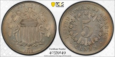 1866 5C Rays MS64