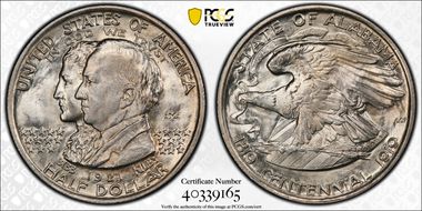 1921 50C Alabama, 2X2 MS65