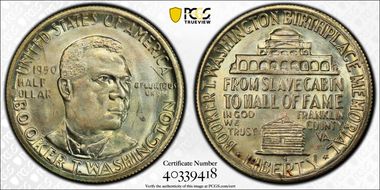 1950-S 50C Booker T. Washington MS66+
