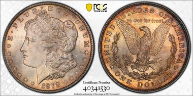 1878 8TF $1 VAM 14.3 Doubled Bow MS64