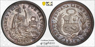 1914/3-FG 1/2 Din KM-206.2  Ag MS63