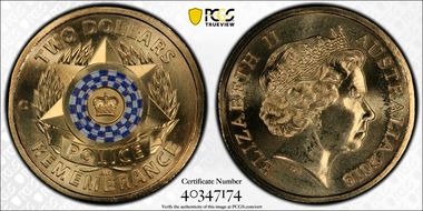 2019-C $2 Police Remembrance Colorized MS67