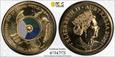 2020-C $2 75th Ann End of WWII Colorized MS67