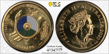 2020-C $2 75th Ann End of WWII Colorized MS67