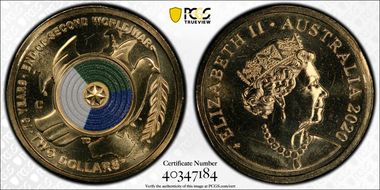 2020-C $2 75th Ann End of WWII Colorized MS67