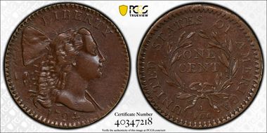 1794 1C S-39, Marred Field AU50BN